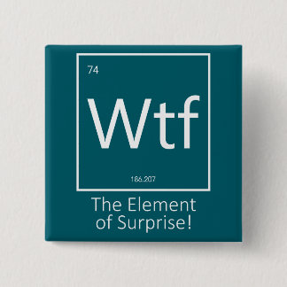 Wtf Leuk, Periodiek Systeem Stijl  Vierkante Button 5,1 Cm