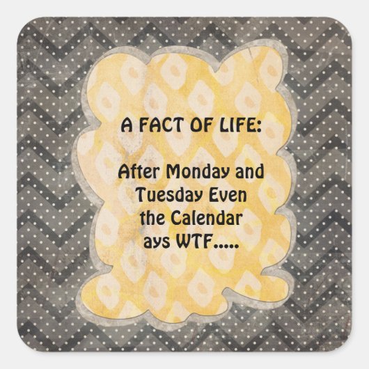 WTF Leuke Feiten Vierkante Sticker (Voorkant)