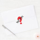 WTF met vraagteken Ronde Sticker (Envelop)