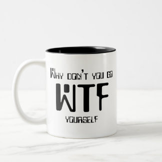WTF-Mok - twee toonkleuren Tweekleurige Koffiemok