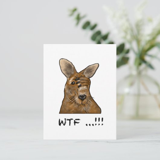 WTF Skippy! Funny Kangaroo Cadeaus en accessoires Briefkaart (Staand voorkant)