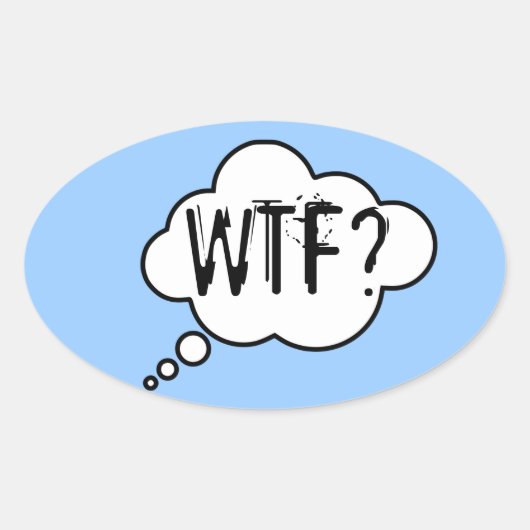 "WTF"-Stickers Ovale Sticker (Voorkant)