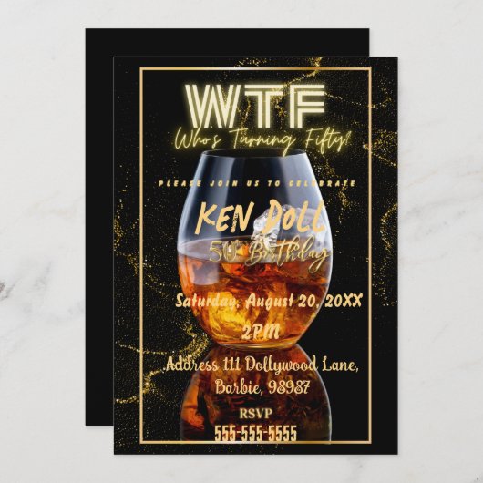 WTF Vijftig Mannen Kaart (Voorkant / Achterkant)