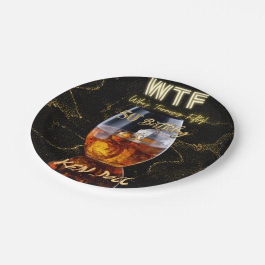 WTF Vijftig Mannen Papieren Bordje (Gekanteld)