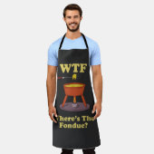 WTF Waar is de Fondue? T-shirt Schort (Gedragen)
