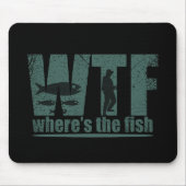 WTF waar is de vis grappig vissen Muismat (Voorkant)