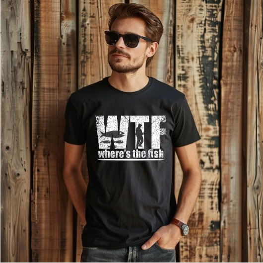 WTF waar is de vis grappig vissen T-shirt