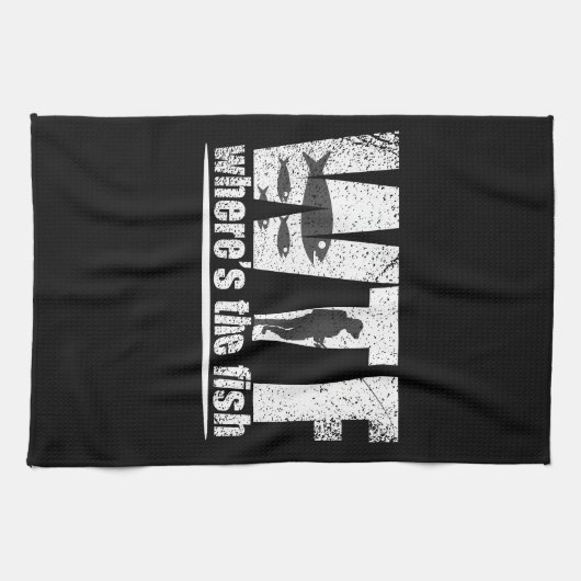 WTF waar is de vis grappig vissen Theedoek (Horizontaal)