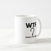 WTF Waar Is De Vis Grappige Vissen Koffiemok (Voorkant rechts)