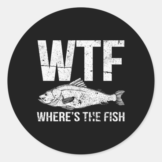 WTF Waar is de vis Ronde Sticker (Voorkant)