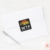 WTF - Waar is de vis? Vierkante Sticker (Envelop)