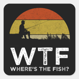 WTF - Waar is de vis? Vierkante Sticker