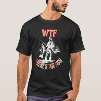 WTF Waar Is De Vis Visser Bass Reel Grappige Visse T-shirt