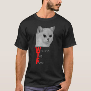 WTF Waar is het eten boze kat T-shirt