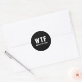 WTF waar is het voedsel Ronde Sticker (Envelop)