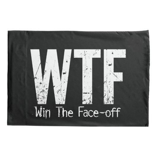 WTF: Win The Face-off (Hockey) Kussensloop (Achterkant)