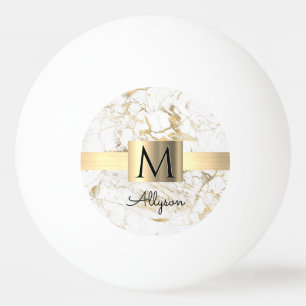 Wu & Gold Marble Gold Box, DIY Black Name Monogram Pingpongballen