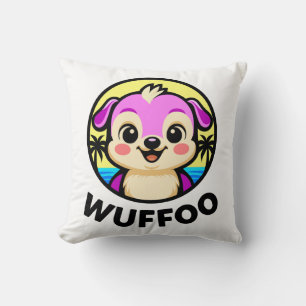 Wuffoo Avonturen Cute Kawaii Puppy animatie logo Kussen