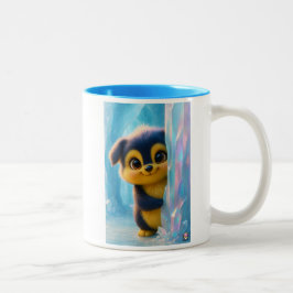 Wuffoo Molli Cute Kawaii Hond Ijs grot  Tweekleurige Koffiemok