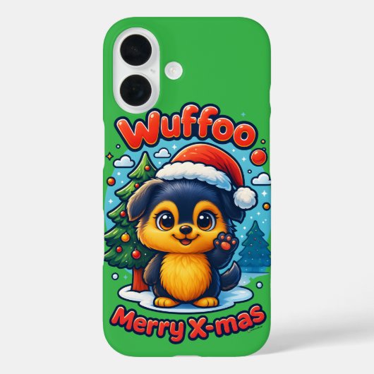 Wuffoo Molli Merry X-mas Kawaii 3D Holiday Case-Mate iPhone Case (Achterkant)