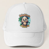 Wuffoo Poppi Cute Kawaii Puppy Tropical Island Trucker Pet (Voorkant)