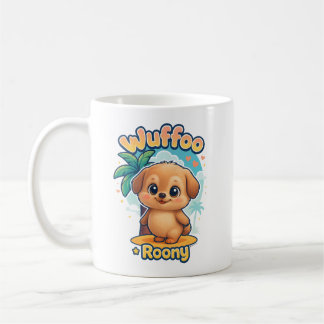 Wuffoo Roony Cute Kawaii Hond Tropisch Eiland Koffiemok