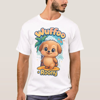 Wuffoo Roony Cute Kawaii Puppy Tropical Island tee T-shirt
