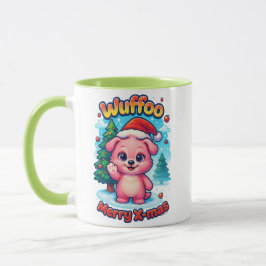 Wuffoo Shelly Prettig Kerstfeest Kawaii 3D Mok