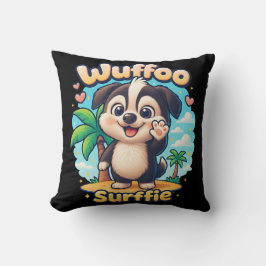 Wuffoo Surffie Cute Kawaii Puppy Tropical Island Kussen