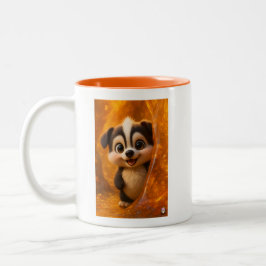 Wuffoo Surffie Schattige Kawaii Hond Amber Tweekleurige Koffiemok