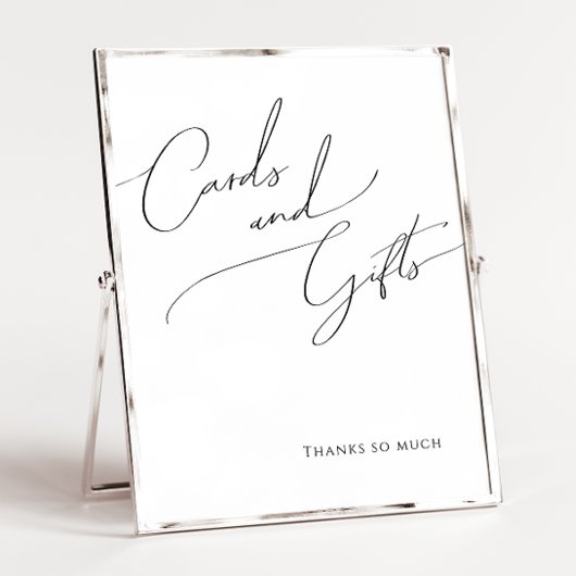 Wuftige minimalistische scriptkaarten en cadeaus b poster