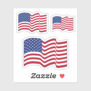 Wuivende Amerikaanse vlag Stickers