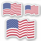 Wuivende Amerikaanse vlag Stickers (Voorkant)