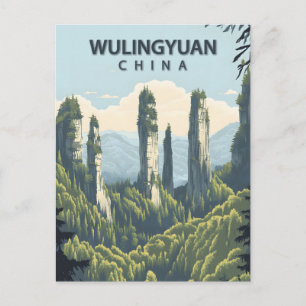 Wulingyuan China Zhangjiajie Nationaal Bospark Briefkaart