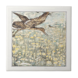 Wulp Vogel Nederlandse Victoriaanse Kunst Tegeltje
