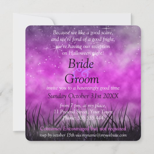 Wun Fun Halloween Faire-part de mariage (Dos)