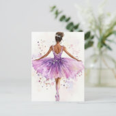Wunderschöne Aquarell Ballerina im Tutu  Briefkaart (Staand voorkant)