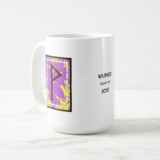 Wunjo Rune Mug - Joy! (Devant gauche)