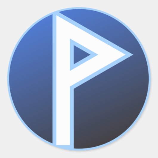 Wunjo Wynn Rune Ronde Sticker (Voorkant)