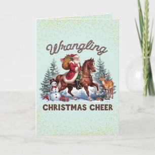 Wurging over een kerstland feestdagen kaart