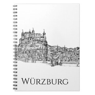 Würzburg Beieren Stadsgezicht Minimalistische Lijn Notitieboek