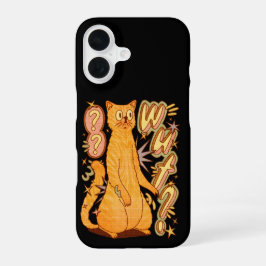 Wut? / Een Oranje kattenillustratie iPhone 16 Hoesje