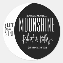 Wuwelijkheidsetiket/Jubileum Moonshine Ronde Sticker