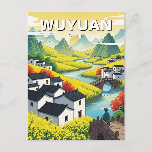 Wuyuan Jiangxi China Reizen Briefkaart (Voorkant)