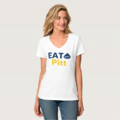 WV Womens Vneck Top Eat It Pitt (Voorkant volledig)