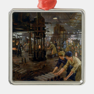 WW1 1918 Vrouwen werken bij een Munitie fabriek Metalen Ornament