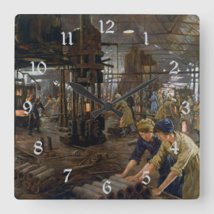 WW1 1918 Vrouwen werken bij een Munitie fabriek Vierkante Klok