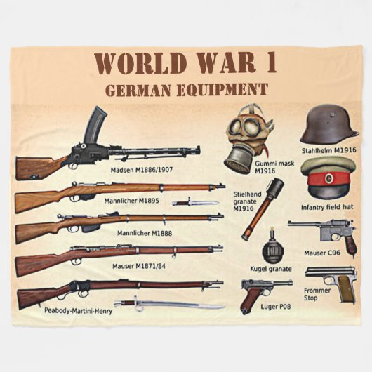 WW1 DUITSE APPARATUUR FLEECE DEKEN (Voorkant (Horizontaal))