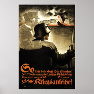 Ww1 Duitse oorlogsobligaties propaganda-poster Poster