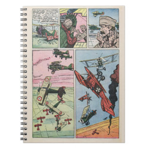 WW1 Fighter Plane Dogfight strippagina Notitieboek